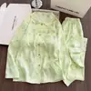 KKH33507# Pijama de Algodão Nuvem para Mulheres Primavera e Outono Manga Longa Gola Boneca Renda Cardigã Conjunto de Roupa de Casa M--XXL