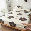 Sábana bajera ajustada exclusiva transfronteriza hipoalergénica, sábana bajera individual de color liso impresa cepillada, funda de colchón, protector de colchón a prueba de polvo y funda de almohada