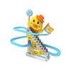 Caja de Color Nueva Transfronteriza Patito Amarillo Pequeño Subiendo Escaleras Pista Eléctrica Tobogán Música Iluminación Educativo Juguetes Ensamblados