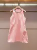 [En Stock] Ropa de Mujer de Alta Gama Personalizable de Shenzhen Nanyou, Nuevo Estilo de Verano, Vestido Camiseta Versátil sin Mangas con Adornos de Pedrería para Mujer