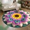 Alfombrilla de Piso con Pluma de Pavo Real Estéreo 3D Transfronteriza Alfombrilla de Piso Absorbente para Baño Alfombrilla Antideslizante para Pies en Sala de Estar Alfombrilla Resistente a Manchas para Entrada