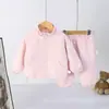 Nuevo Traje Deportivo Simple de Primavera y Otoño para Niños con Forro Polar, Chaqueta Multicolor de Cuello Alto y Pantalones con Puños, Ropa de Otoño para Niños