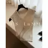 Chaleco de Punto con Cuello Hueco Color Albaricoque Estilo Old Money para Mujer, Camiseta sin Mangas Casual Versátil Única de Verano