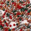 Cuentas de Vidrio de Color Sólido para Otoño e Invierno, Cuentas de Arroz Pintadas, Cuentas Redondas de Color Mixto, Cuentas Planas, Cuentas para Hilo, Materiales para Collar Hecho a Mano DIY, Cadena para Teléfono