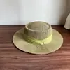 Sombrero de Paja Trenzado Hueco Estilo Retro Francés para Mujer 2026 Nuevo Estilo Sombrero de Sol para Vacaciones en la Playa Sombrero Fedora de Ala Plana