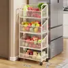 Estante de Almacenamiento para Cocina Cesta de Almacenamiento de Frutas y Verduras Estante de Almacenamiento de Múltiples Niveles de Pie para el Hogar Carrito Pequeño Móvil Cesta para Verduras