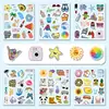 Conjunto Popular de 6 Folhas Grandes com 100 Adesivos, Coleção de Adesivos 2D de Desenho Animado Anime, Adesivos de Animais Sanrio para Diários