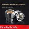 Chave de soquete zhongfei de 3/8 polegadas, ferramenta de reparo automotivo, soquete sextavado externo métrico de 10 mm