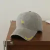 Boné de beisebol vintage desgastado, boné com letra 'hi', estilo coreano casual, chapéu multicolorido para proteção solar