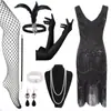 Europeo y Americano S-4XL Transfronterizo Vestido de Noche Vintage Gatsby de los Años 20 Fiesta Rendimiento Vestido de Lentejuelas con Flecos