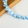 Cinta de poliéster con borde azul festoneado de encaje para dobladillo de ropa, accesorios DIY, ribete elástico largo extensible