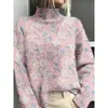 Novos Produtos Transfronteiriços Recomendados para Suéteres de Gola Alta Femininos com Estampagem Digital e Série de Designs