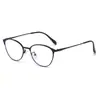 Gafas de moda con montura redonda pequeña de ojo de gato que cambian de color sensibles a la luz, filtro de luz azul, lente plana, para cara pequeña, montura de gafas con sentido avanzado, miopía