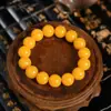 2020 nuevo amarillo segunda generación aceite de pollo cera de abeja ámbar cuentas pulsera anillo único pulsera para hombres y mujeres joyería de moda