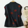 Fotos reales del producto: Nuevo chaleco retro estilo chino con botones decorativos, sin mangas de algodón estampado de doble capa para mujer, ropa casual