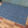 Felpudo de entrada con patrón de diamante en relieve, alfombra antideslizante para la entrada, absorbente de polvo, resistente al agua, resistente al desgaste, base de TPR, se puede cortar a medida