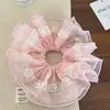 Novo Laço de Cabelo Plissado de Camada Dupla de Verão, Corda de Cabelo para Coque Baixo Estilo Preguiçoso, Acessório de Cabelo Laço de Cabelo Intestino Grosso