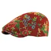 Boina Personalizada Estilo Étnico para Mujer Gorra de Pico Bordada Flor Retro Británica Sombrero Casual Versátil Adelante Sombrero de Pintor