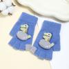 Guantes de Invierno Cálidos de Dibujos Animados de Medio Dedo con Tapa de Cristal de Terciopelo Anti-Pilling para Estudiantes