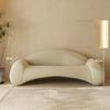 Sofá de Tela Moderno Minimalista para Sala de Estar Estilo Wabi-Sabi Crema Sofá Casual para el Hogar Sofá Escandinavo de Terciopelo de Cordero Sofá Multipersonal
