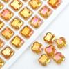 En stock al por mayor 12 mm trébol de cuatro hojas cuentas de cristal de vidrio = colgante de agujero de hierba de la suerte accesorios para joyería DIY