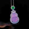 Colar de cabaça verde Ice King Pingente de cabaça em pó de calcedônia de gelo alto Pingente de cabaça de ágata de alta qualidade para mulheres