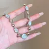 Accesorio de collar de cuentas redondas cepilladas plateadas para mujer de verano, cadena para clavícula choker de lujo ligero de nicho de alta gama