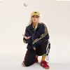 Sudadera deportiva con cremallera y tres rayas, estilo retro americano moderno, para hombre y mujer, color liso, corte oversized, chaqueta con cuello alto para pareja