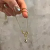 Colgante de Calabaza Estilo Libro Rojo Pequeño Anillo Dorado para Correr Collar de Cuerda Trenzada Verde Cadena Clavicular Trenzada Retro de Gama Alta para Mujer