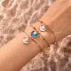 Europa y Estados Unidos pulsera de concha nueva transfronteriza moda simple para mujer pulsera de cuentas de concha de colores 3 juegos al por mayor