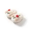 Pantuflas de Algodón para Niños para Invierno, Nuevo Diseño de Perro de Dibujos Animados para Niñas, Calidez para el Hogar, Forradas de Felpa, Suela Gruesa, Pantuflas de Algodón para Padres e Hijos, Transfronterizo