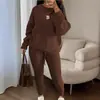 Amazon Europeia e Americana Mais Vendido Moda Casual Conjunto de Malha Calça de Conjunto Comércio Exterior Feminino Conjunto de Lã
