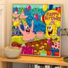 Feliz Cumpleaños Pintura al Óleo Digital DIY Rellenado a Mano 2025 Nuevo Bob Esponja Dibujo Animado Colorear Acrílico Pintura al Óleo