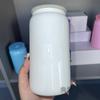 Vaso de vidrio de sublimación nuevo serie de colores navideños vaso de agua con pajita y tapa de plástico