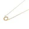 Collar con Colgante de Sol y Luna de Moda Larga con Temperamento Transfronterizo Europeo y Americano para Mujer Set de Dos Piezas