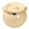 Pote de Cerâmica Espesso Isolado Estilo Creme para Banha com Alças, Recipiente de Banha Resistente a Altas Temperaturas com Tampa e Filtro para Uso Doméstico