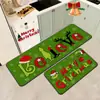 Tapete de chão Grinch de Natal transfronteiriço tapete de chão absorvente de óleo para cozinha tapete de chão de entrada conjunto de duas peças em estoque