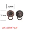 291 Bronce Rojo 2.5cm Tirador Cabeza de León Tirador Decorativo Caja de Vino Tirador Superior e Inferior Tapa Hebilla Decorativa Adhesiva