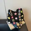 Bolso Casual de Tejido Calado Bolso de Playa para Mujer 2026 Lana Nuevo Gran Capacidad Bolso de Mano de Punto Bolso de Hombro Primavera Verano