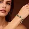 Pulsera de Cobre y Circonita Más Vendida Transfronteriza de Temu, Pulsera Tennis Geométrica Cuadrada de Dos Filas, Joyería de Nicho Elegante y Versátil
