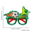 Decoraciones para Partido de Fútbol del Mundial Gafas Aficionados Animando Accesorios para Fotos Jarra de Cerveza Marco de Gafas con Letras de Fútbol