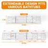 Estante de baño de drenaje extensible, estante de almacenamiento de bañera de plástico para baño, bandeja de baño de almacenamiento multifuncional
