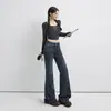 Jeans acampanados de tiro bajo estilo retro americano, elásticos y adelgazantes, adecuados para otoño e invierno, pantalones largos, disponibles para dropshipping