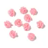 Contas de flor rosa de resina, contas de flor de coral artificial com furo passante, acessórios para pulseiras DIY feitas à mão com contas, joias