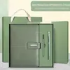 Caderno A5 Padrão Logotipo Impresso Couro de Alta Qualidade Negócios Fivela Magnética Caderno Conjunto Caixa de Presente Souvenir de Escritório Personalização