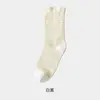 Calcetines para Mujer Zhuji, Algodón Puro, Calcetines Finos de Caña Media para Primavera y Verano, Calcetines Postparto, Calcetines Rayados, Antibacterianos, Absorbentes de Sudor, Transpirables, Resistentes al Olor, Calcetines Largos