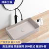 Lavabo de Mesa Cerámico Nórdico Caqui Balcón Baño Lavabo Rectangular Lavabo Artístico Mate