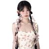 En existencia, peluca de cola de caballo de princesa viento, malla femenina, lazo, trenza larga, foto, accesorios para el cabello, una generación de cabello