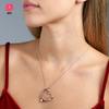 Collar de Corazón Transfronterizo con Grabado de Diamante, Collar DIY con Nombre de Familia en Forma de Corazón, Fabricante de Regalos de Navidad