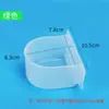 Caixa de comida para gaiola de pássaro coelheira comedouro de pássaro tigela de comida caixa de comida semicírculo transparente verde gaiola de pássaro acessórios para gaiola de pássaro suprimentos para pássaros